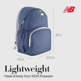 Concept One New Balance Heritage Laptop Backpack, Casual Commuter Travel Bag for Men and Women, Indigo, 18 Inches