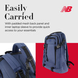 Concept One New Balance Laptop Backpack, Athletics Advanced Commuter Travel Bag for Men and Women, Indigo, 19.5 inch