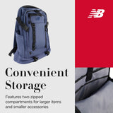 Concept One New Balance Laptop Backpack, Athletics Advanced Commuter Travel Bag for Men and Women, Indigo, 19.5 inch