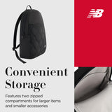Concept One New Balance Laptop Backpack, Quilted Commuter Travel Bag for Men and Women, Black, 19 Inch