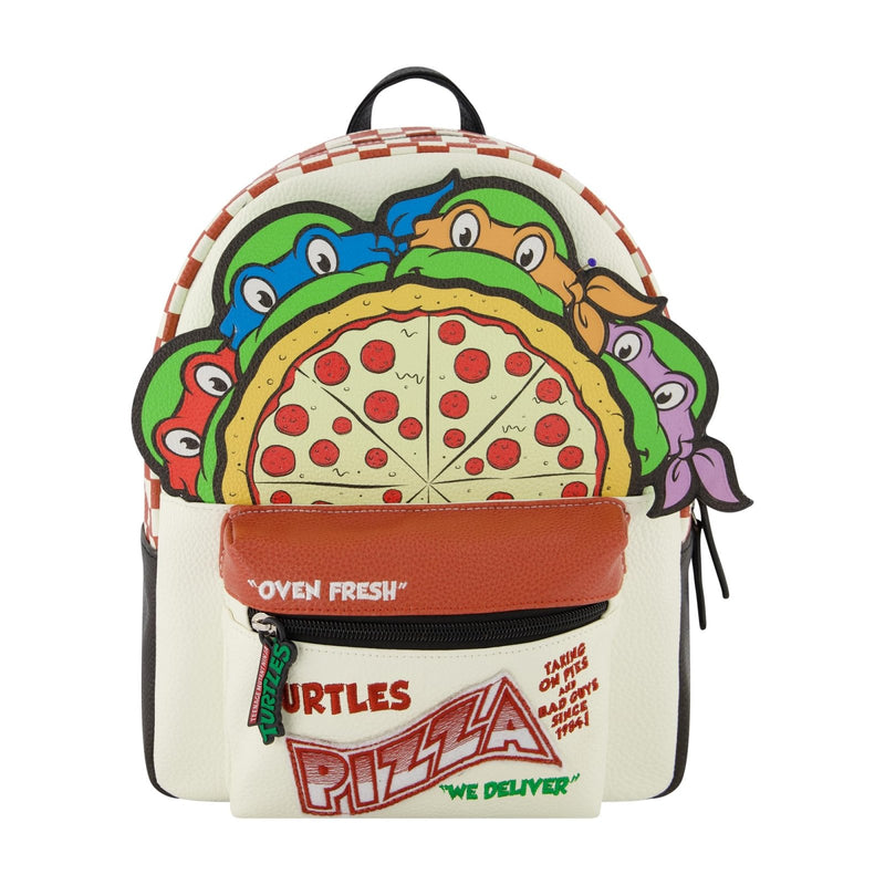 Concept One Teenage Mutant Ninja Turtles Mini Backpack, TMNT Small Travel Bag for Men and Women, Adjustable Shoulder Straps, Pizza, 10 | Backpacks4Less