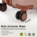 CONCEPTEN Expandable Luggage Sets 5 Piece, Hard Case Suitcase Set with Spinner Wheels,22x14x9 Airline Approved Carry on,Lightweight Durable Suitcase with TSA Lock (Champagne Gold)