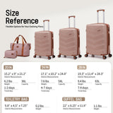 CONCEPTEN Expandable Luggage Sets 5 Piece, Hard Case Suitcase Set with Spinner Wheels,22x14x9 Airline Approved Carry on,Lightweight Durable Suitcase with TSA Lock (Champagne Gold)