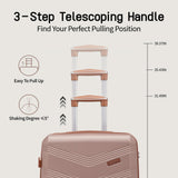CONCEPTEN Expandable Luggage Sets 5 Piece, Hard Case Suitcase Set with Spinner Wheels,22x14x9 Airline Approved Carry on,Lightweight Durable Suitcase with TSA Lock (Champagne Gold)