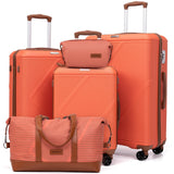 CONCEPTEN Luggage Sets 5 Piece, Suitcases With Wheels, Lightweight Travel Luggage Set With TSA Lock, ABS Hardshell Carry On Suitcase Set, Tangerine