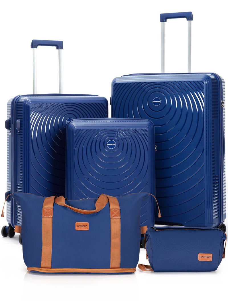 CONCEPTEN Luggage Sets 5 Piece,Lightweight,Impact - Resistant,Wear - Resistant Suitcases with Wheels, Hardshell Suitcase Set with Spinner Wheels, PP Carry on Luggage Set with TSA Lock, Travel Luggage