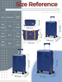 CONCEPTEN Luggage Sets 5 Piece,Lightweight,Impact - Resistant,Wear - Resistant Suitcases with Wheels, Hardshell Suitcase Set with Spinner Wheels, PP Carry on Luggage Set with TSA Lock, Travel Luggage
