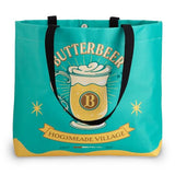 ConQuest Journals Harry Potter Butterbeer Tote Bag, Durable Woven Polyester, Snap Closure, Patterned Inside Pocket, Elastic Wand/Pen Loop, 18'' x 14'' x 4'', Officially Licensed Wizarding World Merch