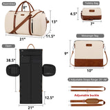 Convertible 2 - in - 1 Garment Bags for Travel, 50L Carry On Garment Duffle Bag With Shoe Compartment Large Weekender Bag for Women Men Hanging Suitcase Suit Travel Duffel Overnight Bags 4pcs Set
