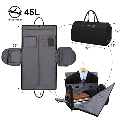 Convertible Garment Duffel Bag, 2-in-1 Hanging Suitcase for Travel