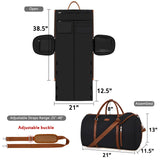Convertible Garment Duffle Bags for Travel - Carry On Garment Bags With Toiletry Bag, Large Weekender Bags for Women Men 2 in 1 Hanging Suitcase Suit Travel Duffel Bags (2pcs Set, Black)