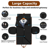 Convertible Garment Duffle Bags for Travel - Carry On Garment Bags With Toiletry Bag, Large Weekender Bags for Women Men 2 in 1 Hanging Suitcase Suit Travel Duffel Bags (2pcs Set, Black)