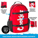 COOKIES Non - Standard Ripstop Nylon Backpack – Durable Tear - Resistant Bag with Heavy - Duty Zippers, Mesh Side Pockets, Adjustable Straps & Laptop Storage – Stylish Streetwear Travel Backpack – Red Camo