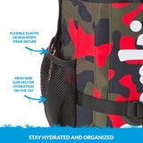 COOKIES Non - Standard Ripstop Nylon Backpack – Durable Tear - Resistant Bag with Heavy - Duty Zippers, Mesh Side Pockets, Adjustable Straps & Laptop Storage – Stylish Streetwear Travel Backpack – Red Camo