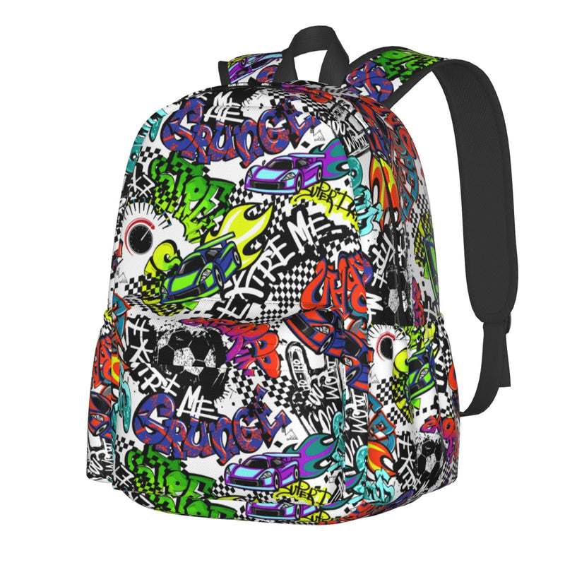 Cool Graffiti Novelty Pattern Backpack School Bag Lightweight Bookbag Casual Daypack for Girls Boys Kids Women Men Travel Laptop 16 Inch