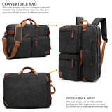 CoolBELL 15.6Inches Convertible Backpack Messenger Shoulder bag Laptop Case Handbag Business Briefcase Multi - functional Travel Rucksack Fits 15.6 Inch Laptop For Men/Women (Cancas Black)
