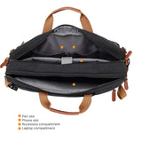 CoolBELL 15.6Inches Convertible Backpack Messenger Shoulder bag Laptop Case Handbag Business Briefcase Multi - functional Travel Rucksack Fits 15.6 Inch Laptop For Men/Women (Cancas Black)