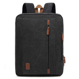 CoolBELL 17.3 Inches Convertible Laptop Messenger Bag Shoulder Bag Canvas Backpack Oxford Cloth Multi - Functional Briefcase For Men Women (Canvas Black)