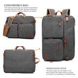 CoolBELL Convertible Backpack Messenger Shoulder Bag Laptop Case Business Briefcase Multi - Functional Travel Handbag Fits 17.3 Inch Laptop for Men/Women (Canvas Dark Grey)