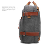 CoolBELL Convertible Backpack Messenger Shoulder Bag Laptop Case Business Briefcase Multi - Functional Travel Handbag Fits 17.3 Inch Laptop for Men/Women (Canvas Dark Grey)