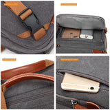 CoolBELL Convertible Backpack Messenger Shoulder Bag Laptop Case Business Briefcase Multi - Functional Travel Handbag Fits 17.3 Inch Laptop for Men/Women (Canvas Dark Grey)