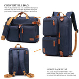 CoolBELL Convertible Backpack Messenger Shoulder Bag Laptop Case Handbag Business Briefcase Multi - Functional Travel Rucksack Fits 15.6 Inch Laptop for Men/Women (Blue)