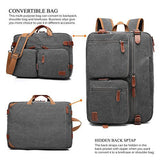 CoolBELL Convertible Backpack Messenger Shoulder bag Laptop Case Handbag Business Briefcase Multi-functional Travel Rucksack Fits 15.6 Inch Laptop For Men/Women (Cancas Dark Grey)