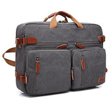 CoolBELL Convertible Backpack Messenger Shoulder bag Laptop Case Handbag Business Briefcase Multi-functional Travel Rucksack Fits 15.6 Inch Laptop For Men/Women (Cancas Dark Grey)