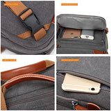 CoolBELL Convertible Backpack Messenger Shoulder bag Laptop Case Handbag Business Briefcase Multi-functional Travel Rucksack Fits 15.6 Inch Laptop For Men/Women (Cancas Dark Grey)