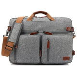 CoolBELL Convertible Backpack Messenger Shoulder bag Laptop Case Handbag Business Briefcase Multi-functional Travel Rucksack Fits 15.6 Inch Laptop For Men/Women (Grey)