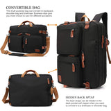 CoolBELL Convertible Backpack Messenger Shoulder Bag Laptop Case Handbag Business Briefcase Multi - Functional Travel Rucksack Fits 17.3 Inch Laptop for Men/Women (Black)