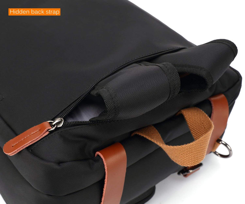 CoolBELL Convertible Backpack Messenger Shoulder Bag Laptop Case Handbag Business Briefcase Multi - Functional Travel Rucksack Fits 17.3 Inch Laptop for Men/Women (Black)