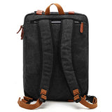 CoolBELL Convertible Backpack Messenger Shoulder bag Laptop Case Handbag Business Briefcase Multi-functional Travel Rucksack Fits 17.3 Inch Laptop For Men/Women (Canvas Black)