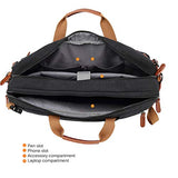 CoolBELL Convertible Backpack Messenger Shoulder bag Laptop Case Handbag Business Briefcase Multi-functional Travel Rucksack Fits 17.3 Inch Laptop For Men/Women (Canvas Black)