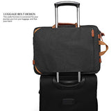CoolBELL Convertible Backpack Messenger Shoulder bag Laptop Case Handbag Business Briefcase Multi-functional Travel Rucksack Fits 17.3 Inch Laptop For Men/Women (Canvas Black)