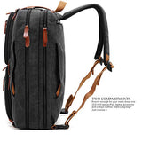 CoolBELL Convertible Backpack Messenger Shoulder bag Laptop Case Handbag Business Briefcase Multi-functional Travel Rucksack Fits 17.3 Inch Laptop For Men/Women (Canvas Black)