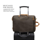 CoolBELL Laptop Messenger Bag Vintage Shoulder Bag Convertible Backpack Retro Briefcase Versatile Travel Bag Fits 17.3 Inch Laptop For Men Business (Waxed Canvas Brown)