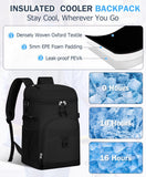 Cooler Backpack, 22L Waterproof Soft Backpack Coolers Leak Proof Beach Backpack Insulated Picnic Lunch Bag for Fishing Camping,Beach,Hiking,Travel - Black
