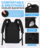 Cooler Backpack, 22L Waterproof Soft Backpack Coolers Leak Proof Beach Backpack Insulated Picnic Lunch Bag for Fishing Camping,Beach,Hiking,Travel - Black