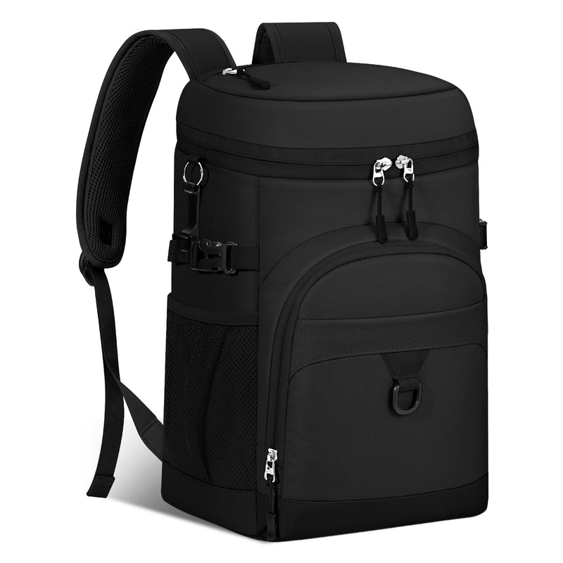 Cooler Backpack, 22L Waterproof Soft Backpack Coolers Leak Proof Beach Backpack Insulated Picnic Lunch Bag for Fishing Camping,Beach,Hiking,Travel - Black