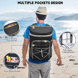 Cooler Backpack, 33 Cans Backpack Cooler Insulated Leak Proof, Portable Lightweight Beach Camping Picnic Thermal Backpack, Soft Ice Chest Cooling Bag Lunch Backpack for Men and Women