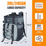 Cooler Backpack, AYAMAYA 24 Cans Insulated Lunch Backpack Cooler Leakproof, Keeps Hot/Cold for Up to 16 Hours, Lightweight Waterproof Beach Travel Camping Cooler Bag for Men and Women