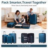 Coolife Carry On Luggage 22x14x9 Airline Approved Hardside PC+ABS Suitcase with TSA Lock, Lightweight Rolling Travel Luggage with Spinner Wheels(Caribbean Blue, 20in)