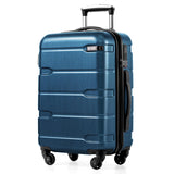 Coolife Carry On Luggage 22x14x9 Airline Approved Hardside PC+ABS Suitcase with TSA Lock, Lightweight Rolling Travel Luggage with Spinner Wheels(Caribbean Blue, 20in)