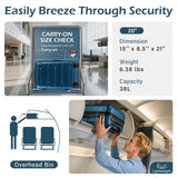 Coolife Carry On Luggage 22x14x9 Airline Approved Hardside PC+ABS Suitcase with TSA Lock, Lightweight Rolling Travel Luggage with Spinner Wheels(Caribbean Blue, 20in)