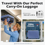 Coolife Carry On Luggage Airline Approved with Spinner Wheels, Hard Shell Suitcase TSA Lock Lightweight Travel Luggage 20 - inch,Blue