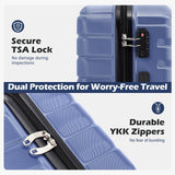 Coolife Carry On Luggage Airline Approved with Spinner Wheels, Hard Shell Suitcase TSA Lock Lightweight Travel Luggage 20 - inch,Blue