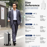 Coolife Carry On Luggage Airline Approved with Wheels Hard Shell Suitcase Spinner TSA Lock Telescopic Handle 20 - inch,Silver