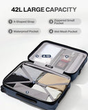 Coolife Expandable Luggage with TSA Lock Carry On Blue