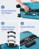 Coolife Hardside Carry - On Luggage with TSA Lock, Spinner Wheels, Telescopic Handle, Lightweight Suitcase (Silver, S(20in_carry on))